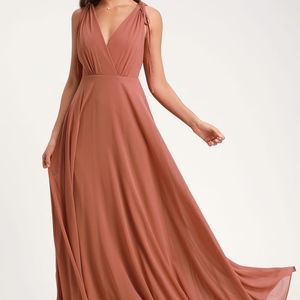 Rusty Rose Backless Maxi Dress Small